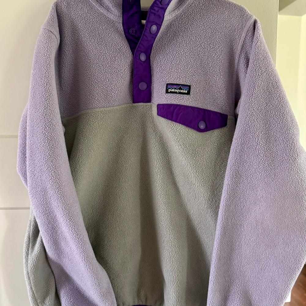 Patagonia Kids' Lavender and Gray Fleece Pullover